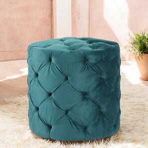 Dallas Solid Wood Ottoman Pouffee in Turquoise Sea Velvet-image-49