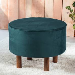 ikiriya Rosslyn Solid Wood Pouf Stool in Navy Blue Velvet-picture-23