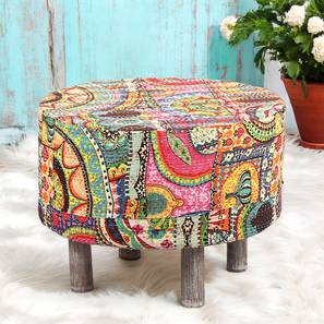 ikiriya Rosslyn Solid Wood Pouf Stool in Navy Blue Velvet-picture-22