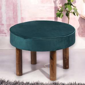 Sandford Solid Wood Ottoman in Turquoise Sea Velvet-image-8