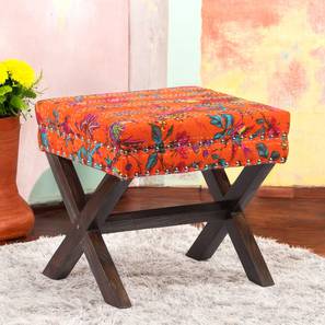 ikiriya Rosslyn Solid Wood Pouf Stool in Navy Blue Velvet-picture-21