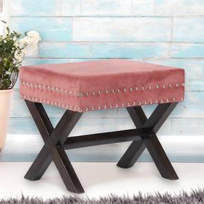 ikiriya Rosslyn Solid Wood Pouf Stool in Navy Blue Velvet-picture-32
