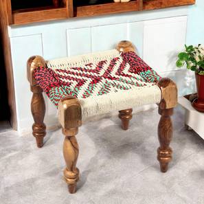 ikiriya Riaza Sheesham Wood Maachi Stool in Natural Jute & Silver Rope Canning-picture-18