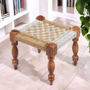 ikiriya Riaza Sheesham Wood Maachi Stool in Natural Jute & Silver Rope Canning-picture-18