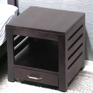 Russel Solid Wood Bedside Table in Mahogany Finish-image-20