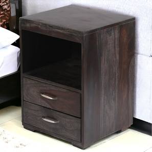 Kassel Solid Wood Bedside Table in Mahogany Finish-image-21