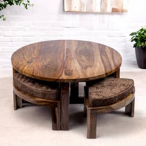ikiriya Nashville Round Solid Wood Coffee Table in Teak Finish-picture-15