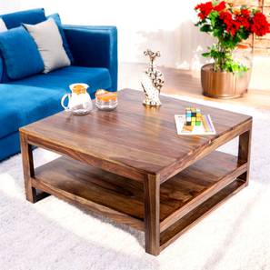 Turin Square Solid Wood Coffee Table in Teak Finish-image-31