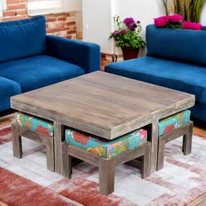 ikiriya Blane Square Solid Wood Coffee Table in Antique Grey Finish-picture-20