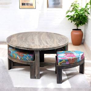 Tables In Chandigarh Design Nashville Round Solid Wood Coffee Table in Antique Grey