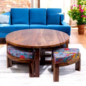 ikiriya Nashville Round Solid Wood Coffee Table in Teak Finish-picture-20