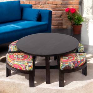 ikiriya Nashville Round Solid Wood Coffee Table in Mahogany Finish-picture-19