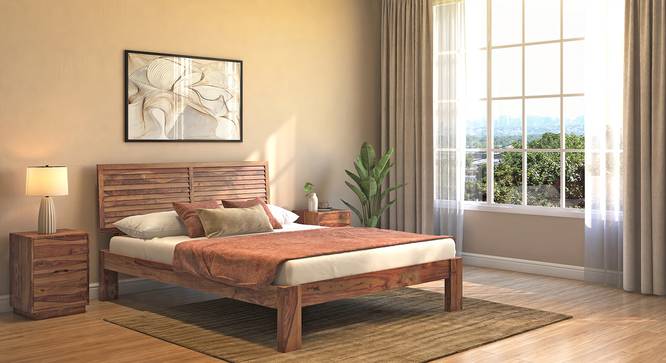 Terence Bed (Solid Wood) (Teak Finish, Queen Bed Size) by Urban Ladder - Full View Design 1 - 97043
