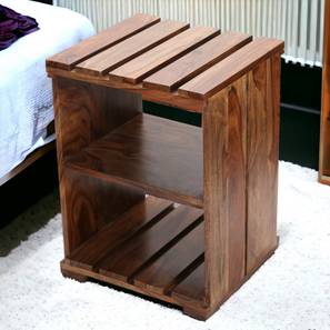 Arista Solid Wood Bedside Table in Teak Finish-image-47
