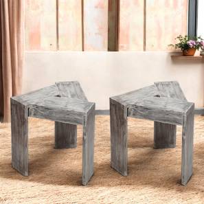 ikiriya Avina Solid Wood Side Table in Rustic Grey Matte Finish Finish-picture-16