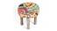 Kingsville Solid Wood Stool in Stripe Multi Colour Jackard fabric (Israel Print Kantha) by Urban Ladder - - 
