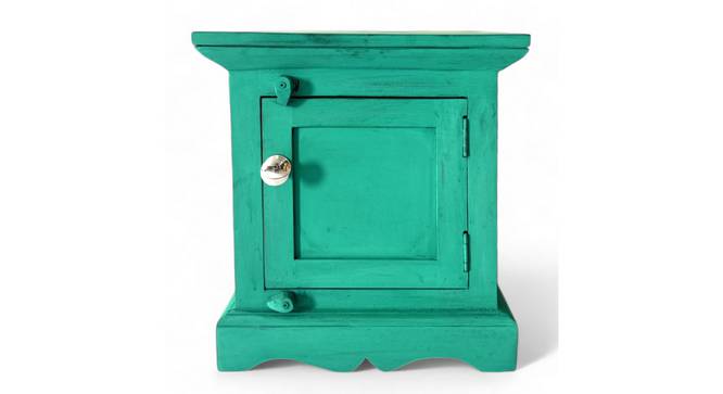 Queens Sheesham Wood Bedside Table in Antique Green Finish (Antique Finish) by Urban Ladder - - 