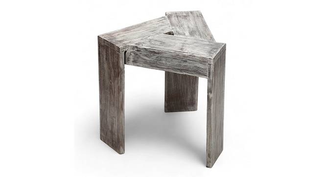 Avina Sheesham Wood End Table / Tea Table in Rustic Grey Matte Finish (Rustic Grey Matte Finish Finish) by Urban Ladder - - 