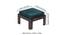 Irish Sheesham Wood Coffee Table with 2 Stools Set in Mahogany Finish & Turquoise Sea Velvet fabric Cushions (Mahogany Finish) by Urban Ladder - - 