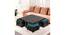 Palladio Sheesham Wood Coffee Table with 4 Stools Set in Teak Finish & Iron Grey Velvet fabric Cushions (Mahogany Finish, Turquoise) by Urban Ladder - - 