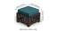 Palladio Sheesham Wood Coffee Table with 4 Stools Set in Teak Finish & Iron Grey Velvet fabric Cushions (Mahogany Finish, Turquoise) by Urban Ladder - - 