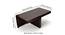 Irish Sheesham Wood Coffee Table with 2 Stools Set in Mahogany Finish & Turquoise Sea Velvet fabric Cushions (Dark Walnut Finish) by Urban Ladder - - 