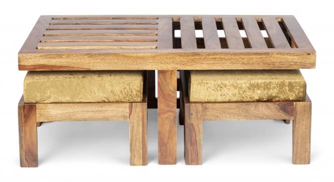 Ryan Coffee Table Set - Velvet Green (Teak Finish, Velvet Green) by Urban Ladder - - 