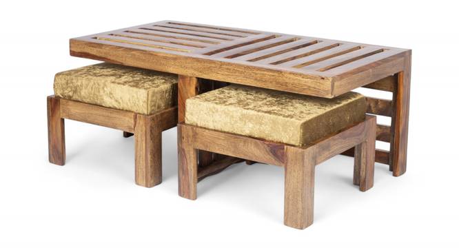 Ryan Coffee Table Set - Velvet Green (Teak Finish, Velvet Green) by Urban Ladder - - 