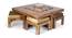Adalia Coffee Table Set - Velvet Green (Teak Finish, Velvet Green) by Urban Ladder - - 