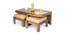 Ulysses Coffee Table Set - Velvet Cream (Teak Finish, Velvet Cream) by Urban Ladder - - 