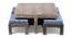 Blane Coffee Table Set - Indigo Patchwork Kantha (Indigo Patchwork Kantha, Antique Grey Finish) by Urban Ladder - - 