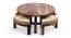Nashville Coffee Table Set - Ivory Sparkle Velvet (Teak Finish, Ivory Sparkle Velvet) by Urban Ladder - - 