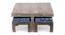 Blane Coffee Table Set - Indigo Patchwork Kantha (Indigo Patchwork Kantha, Antique Grey Finish) by Urban Ladder - - 