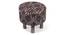 Morgan Solid Wood Pouf Stool in Black Diamond Jackard fabric (Multicoloured) by Urban Ladder - - 
