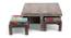 Blane Coffee Table Set - Floral Print Green Kantha (Floral Print Green Kantha, Antique Grey Finish) by Urban Ladder - - 