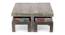 Blane Coffee Table Set - Floral Print Green Kantha (Floral Print Green Kantha, Antique Grey Finish) by Urban Ladder - - 