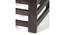 Houston Sheesham Wood Stool in Mahogany Finish & Turquoise Sea Velvet Cushion (Blue) by Urban Ladder - - 