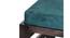 Houston Sheesham Wood Stool in Mahogany Finish & Turquoise Sea Velvet Cushion (Blue) by Urban Ladder - - 