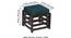 Houston Sheesham Wood Stool in Mahogany Finish & Turquoise Sea Velvet Cushion (Blue) by Urban Ladder - - 