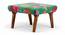 Queens Solid Wood Pouf Stool in Sea Green Fruit Print fabric (Green) by Urban Ladder - - 