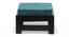Amber Sheesham Wood Stool in Mahogany Finish & Turquoise Sea Velvet Cushion (Blue) by Urban Ladder - - 