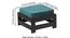 Amber Sheesham Wood Stool in Mahogany Finish & Turquoise Sea Velvet Cushion (Blue) by Urban Ladder - - 