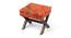 Rosslyn Solid Wood Pouf Stool in Navy Blue Velvet (Orange) by Urban Ladder - - 