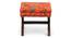 Rosslyn Solid Wood Pouf Stool in Navy Blue Velvet (Orange) by Urban Ladder - - 
