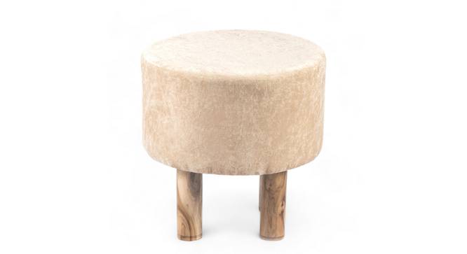 Morgan Pouffe Stool (Ivory Sparkle Velvet) by Urban Ladder - - 