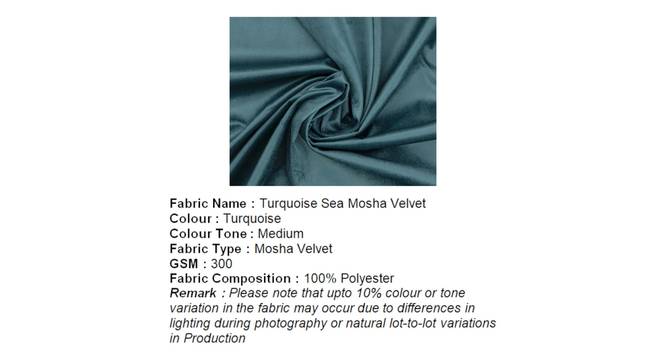 Dallas Solid Wood Ottoman Pouffee in Turquoise Sea Velvet (Multicoloured) by Urban Ladder - - 