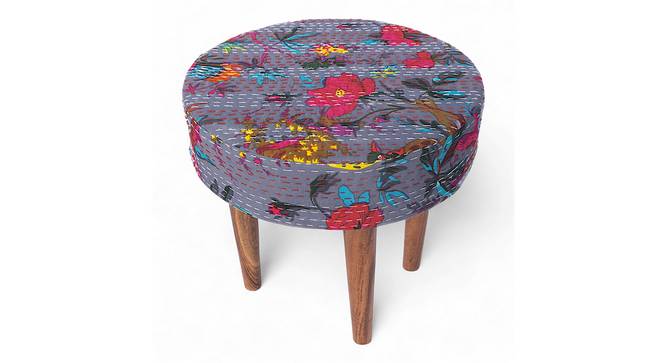 Nayla Stool (Bird Print Grey Kantha) by Urban Ladder - - 