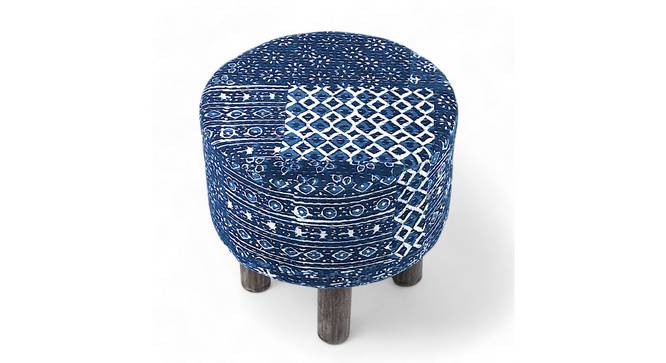 Morgan Pouffe Stool (Indigo Patchwork Kantha) by Urban Ladder - - 