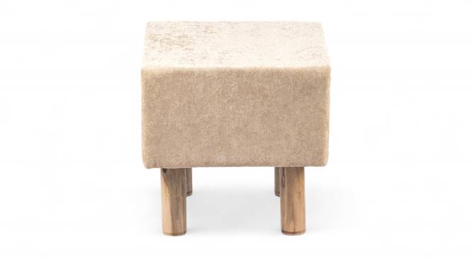 Verona Pouffe Stool (Ivory Sparkle Velvet) by Urban Ladder - - 