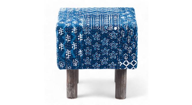 Verona Pouffe Stool (Indigo Patchwork Kantha) by Urban Ladder - - 